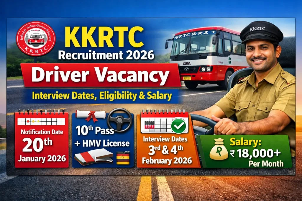 KKRTC Recruitment 2026 Driver Vacancy – Interview Dates, Eligibility and Salary Details